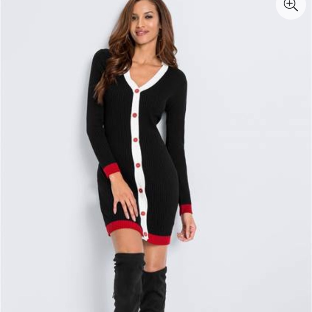 Flirty and flattering sweater dress